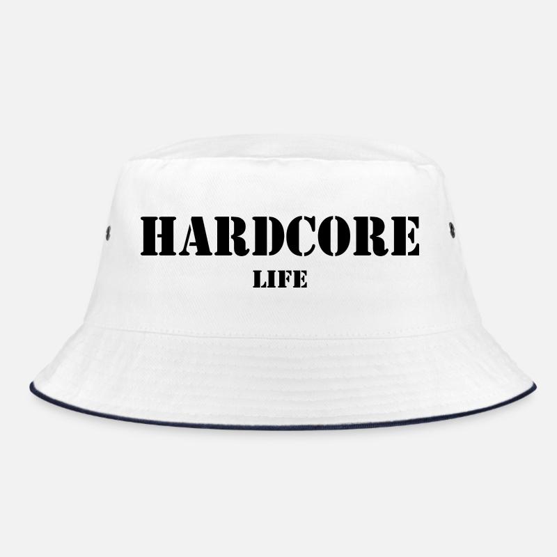 Hardcore-Leben schwarze Farbe Bucket Hat
