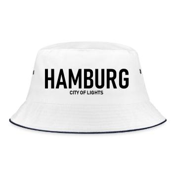 Hamburg - City of Lights - Germany - Bucket Hat - white/navy - Front