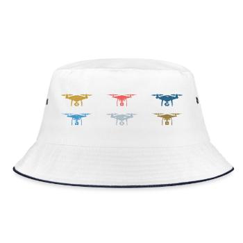 Vintage Drone Pilot - Bucket Hat - white/navy - Front