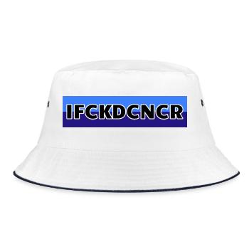 I FUCKED CANCER - Banner Blaa - Bucket Hat - white/navy - Front