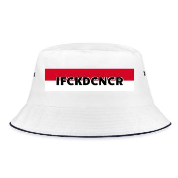 I FUCKED CANCER - Breast Ring - Bucket Hat - white/navy - Front