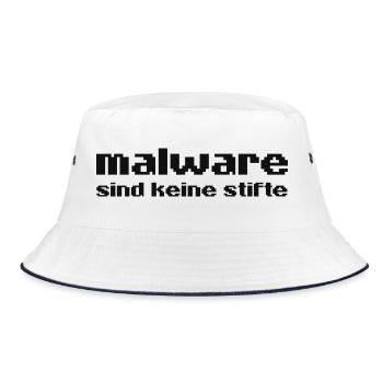 Malware sind keine Stifte - Bucket Hat - Weiß/Navy - Vorne