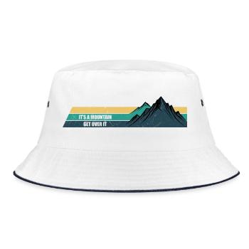 Mountain Motto Retro Stripes - Bucket Hat - white/navy - Front