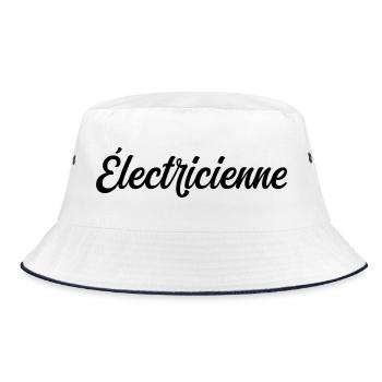 Pro Elektriker Installation der elektrischen Verkabelung - Bucket Hat - Weiß/Navy - Vorne