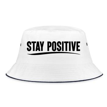 Stay positive - Bucket Hat - Weiß/Navy - Vorne