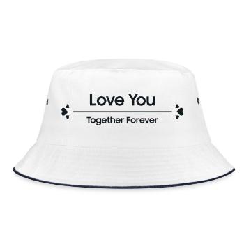 Je T'aime Ensemble Pour Toujours Amour Couple  - Bob - blanc/marine - Devant