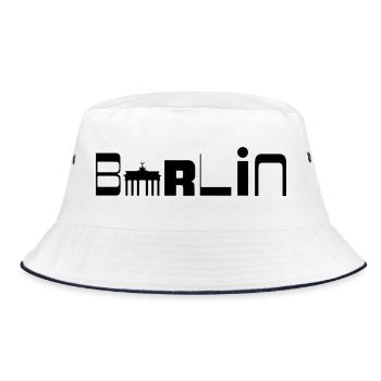 Berlin Urban Style – Minimal City Design - Bucket Hat - white/navy - Front