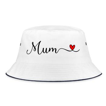 Mum - Bucket Hat - Weiß/Navy - Vorne