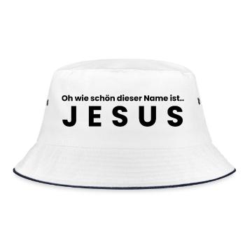 Le Nom de Jésus - Vêtements chrétiens - Bob - blanc/marine - Devant
