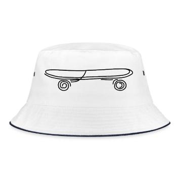 Skateboard - Bucket Hat - white/navy - Front