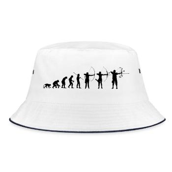 ArcheryKind_2026_Bk - Bucket Hat - Weiß/Navy - Vorne