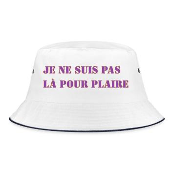 ICH BIN NICHT HIER, UM ZU GEFALLEN - Bucket Hat - Weiß/Navy - Vorne