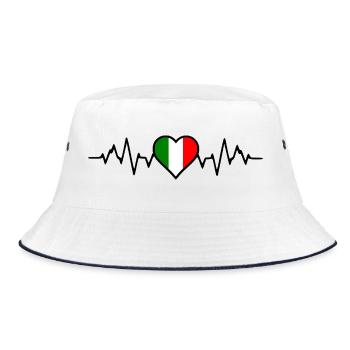 Italy heartbeat - Bucket Hat - white/navy - Front