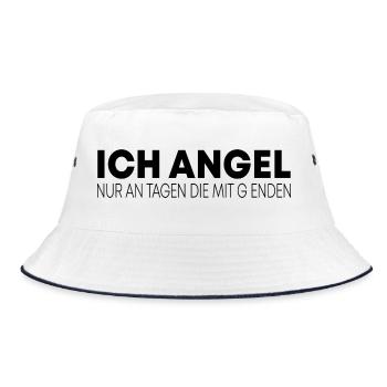 I only fish on days that end with G - Bucket Hat - white/navy - Front