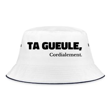 Ta Gueule Cordialement Phrase Drôle - Bob - blanc/marine - Devant