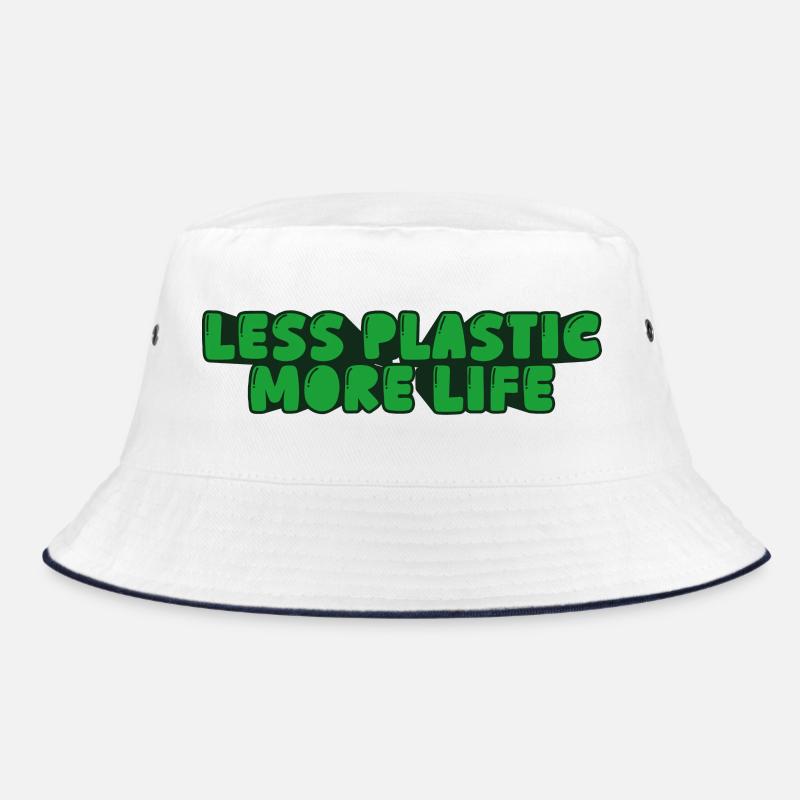 less plastic more life Bucket Hat
