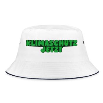 Klimaschutz jetzt - Bucket Hat - Weiß/Navy - Vorne