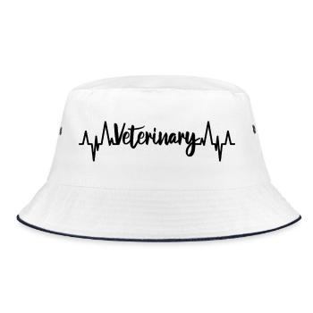 Veterinary pulse rate - Bucket Hat - white/navy - Front