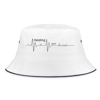 Healing is not linear - cardiogram - Bucket Hat - white/navy - Front