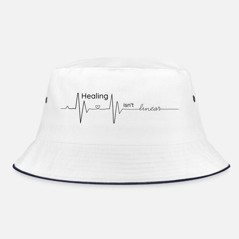 Die Heilung ist nicht linear – Kardiogramm - Bucket Hat - Weiß/Navy