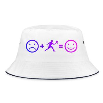 Geschenkidee für Padel Regeln Fans mit Padel Kurse - Bucket Hat - Weiß/Navy - Vorne