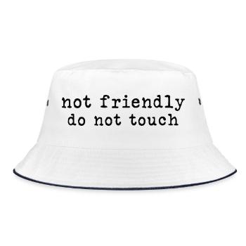 Nicht freundlich nicht anfassen Sarkasmus Sarkasti - Bucket Hat - Weiß/Navy - Vorne