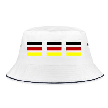 Fahne Deutschland - Bucket Hat - Weiß/Navy - Vorne