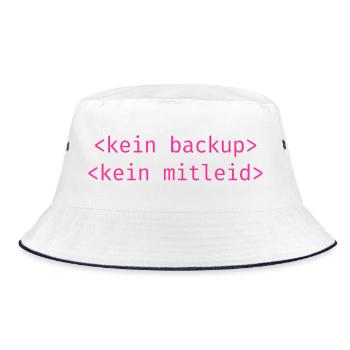 Kein Backup Kein Mitleid Pink - Bucket Hat - Weiß/Navy - Vorne