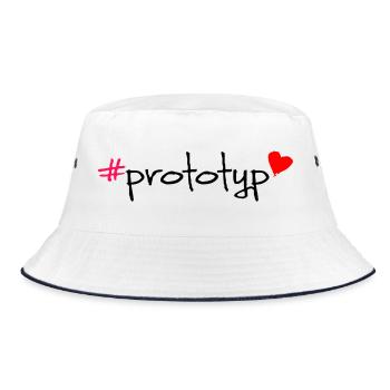 Prototyp Hashtag Spruch T-Shirt - Bucket Hat - Weiß/Navy - Vorne