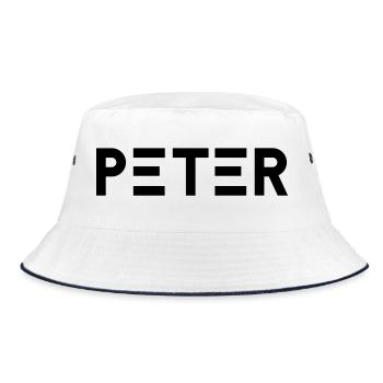 First name Peter - Bucket Hat - white/navy - Front