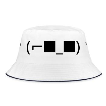 Sunglasses Emoticon (⌐■_■) Deal with it - Bucket Hat - white/navy - Front