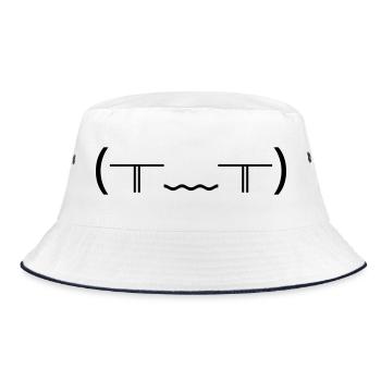 Crying Emote (╥_╥) Violent Tears - Bucket Hat - white/navy - Front