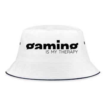 Gaming is my therapy - Gamer Statement Design - Bucket Hat - white/navy - Front