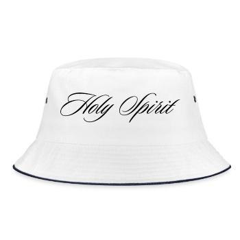 Holy Spirit Cursive Faith Calligraphy Design - Bucket Hat - white/navy - Front