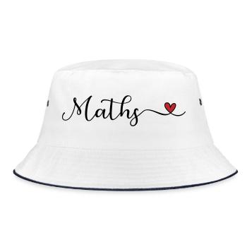 Mathematische Herztypografie - Bucket Hat - Weiß/Navy - Vorne