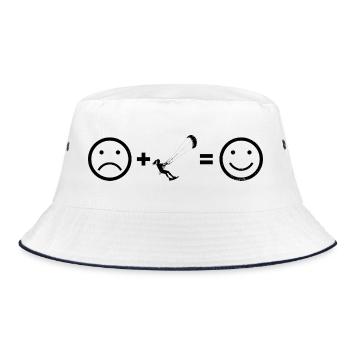 Wassersport Geschenkidee für eine Wassersportlerin - Bucket Hat - Weiß/Navy - Vorne
