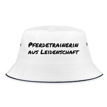 Pferdetrainerin aus Leidenschaft Pferde Geschenk - Bucket Hat - Weiß/Navy - Vorne