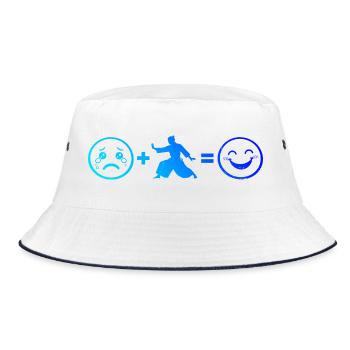 Japanische Kampfkunst Geschenkidee für Weihnachten - Bucket Hat - Weiß/Navy - Vorne