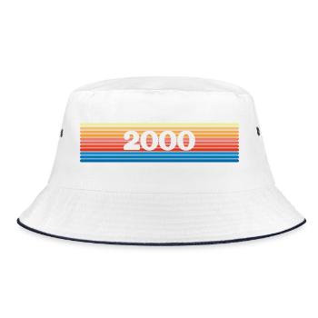 Regenbogen 2000 - Bucket Hat - Weiß/Navy - Vorne