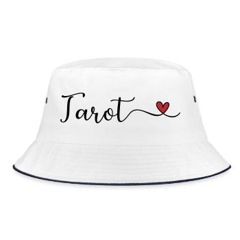 Tarot Schrift mit Herz - Bucket Hat - Weiß/Navy - Vorne