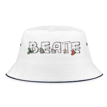 Beate Weihnachtszauber - Bucket Hat - Weiß/Navy - Vorne