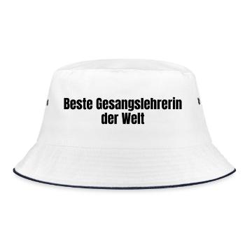 Beste Gesangslehrerin der Welt Gesang Geschenk - Bucket Hat - Weiß/Navy - Vorne