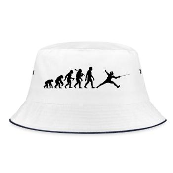 Fechten Evolution für Fechter Fechtsport - Bucket Hat - Weiß/Navy - Vorne
