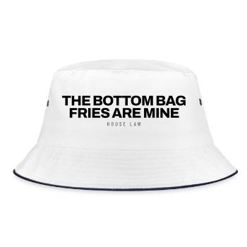 Pommes - The Bottom Bag Fries Are Mine - Fastfood - Bucket Hat - Weiß/Navy - Vorne