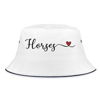 Pferde mit Herz - Bucket Hat - Weiß/Navy - Vorne