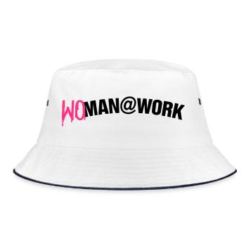 Woman at work - Bucket Hat - Weiß/Navy - Vorne