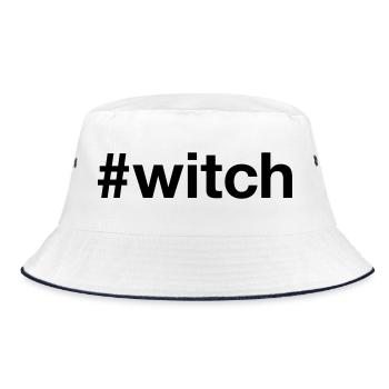 WITCH Spooky Hexe Halloween - Bucket Hat - Weiß/Navy - Vorne