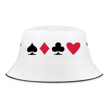 Poker Suit - Bucket Hat - white/navy - Front