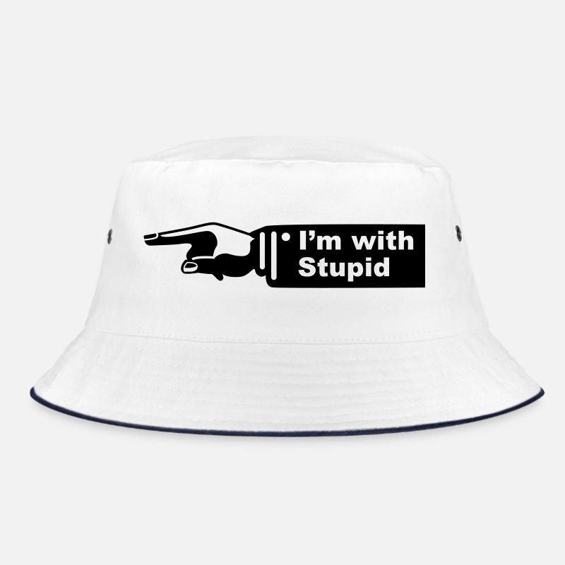 im with stupid - ich bin mit dummen - Bucket Hat - Weiß/Navy