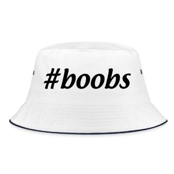 #boobs - Bucket Hat - white/navy - Front